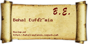 Behal Eufémia névjegykártya